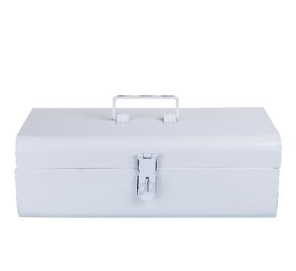 White Toolbox with Latch 36 x 12 x 15cm - Enamel