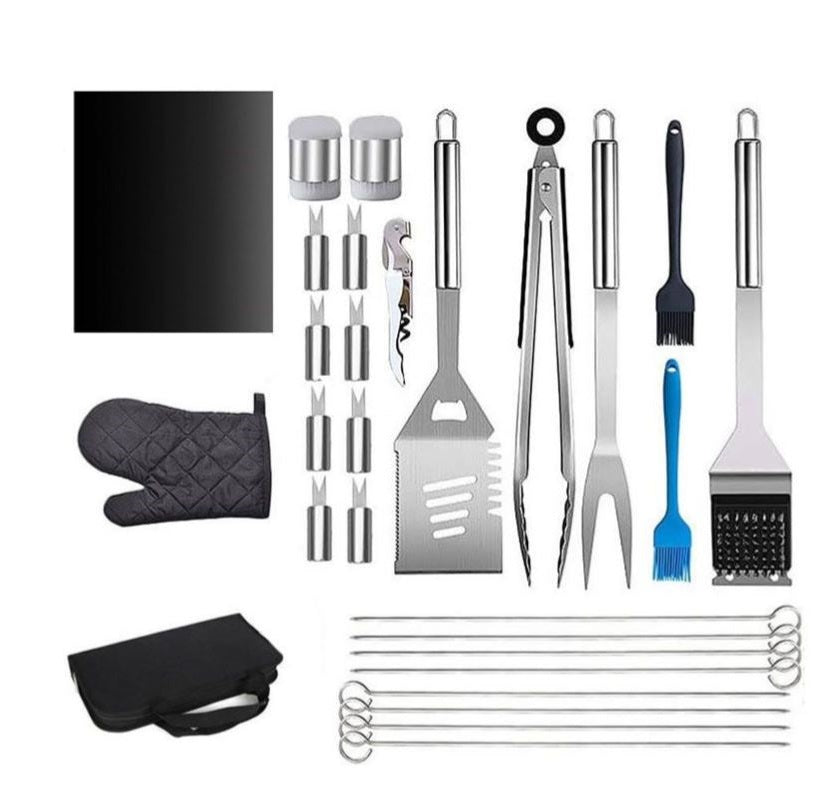 Generic Stainless Steel BBQ Tools Set Complete 13-Piece Braai Accessories Kit
