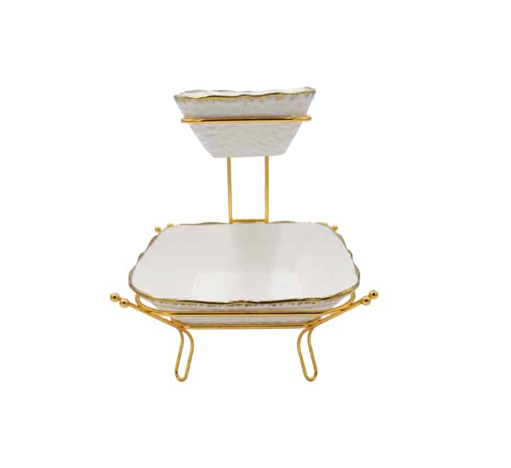 2 Tier Snack Server Bowl Square