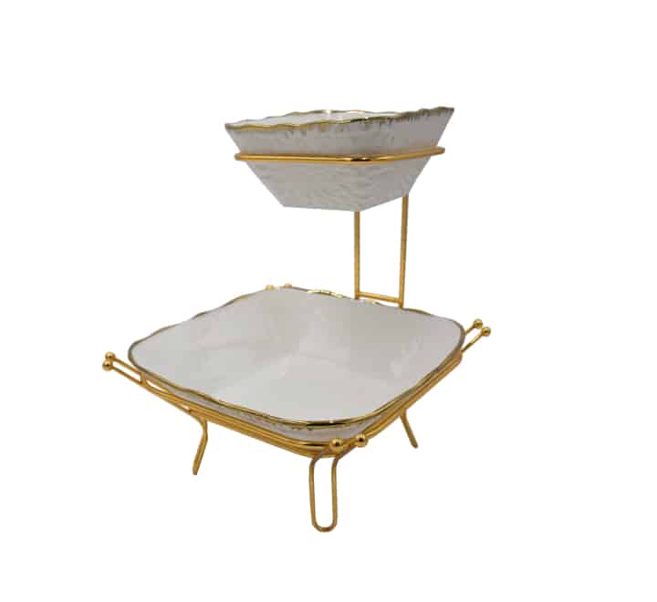 2 Tier Snack Server Bowl Square
