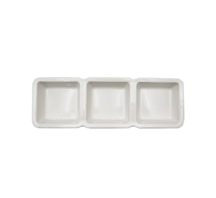 3 Division Ceramic Sauce Bowl