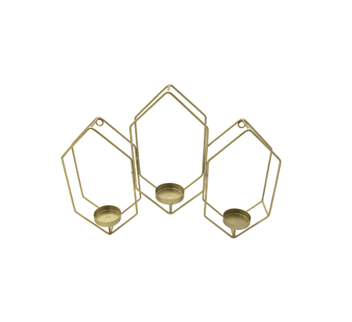 3 Holder Candle Stand Gold - 30cm