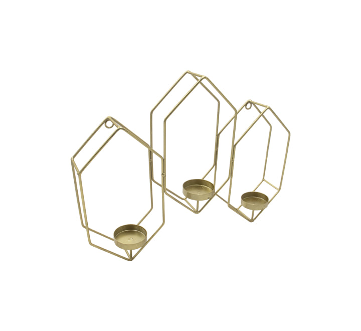 3 Holder Candle Stand Gold - 30cm