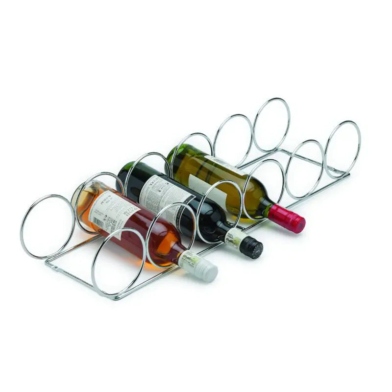 6 Wine Bottle Ring Holder - Chrome Plated