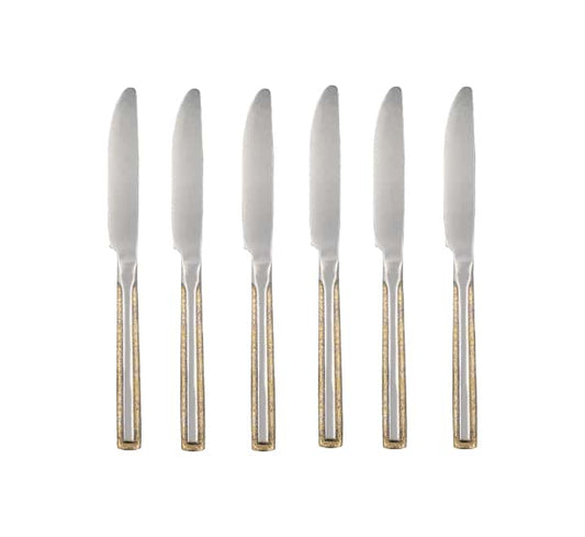 Silver Knives with Golden Edge - Set of 6