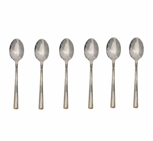 Silver Teaspoons with Golden Edge - Set of 6