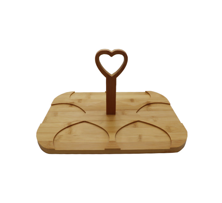 8 Piece Cups with Wooden Coasters on Wooden Tray