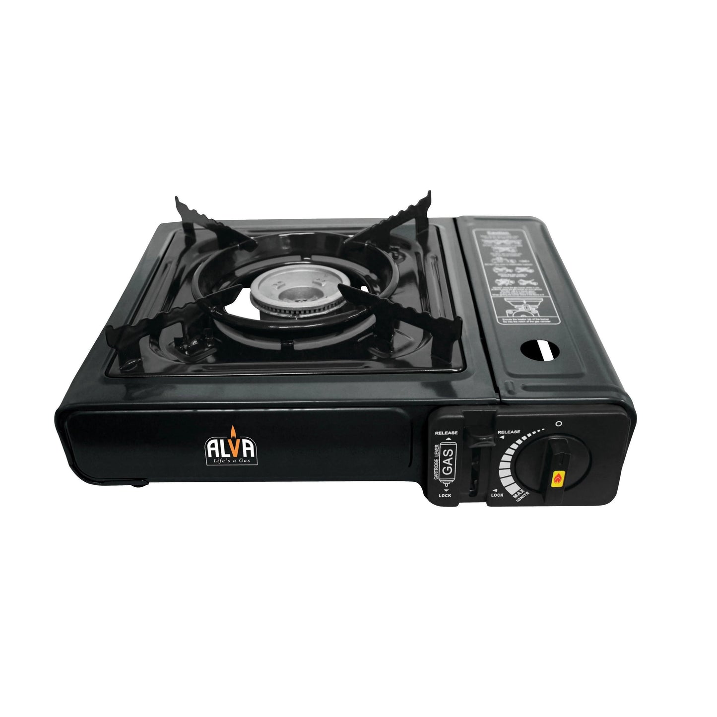 Alva 1 Burner Gas Canister Stove with Carry Case Black