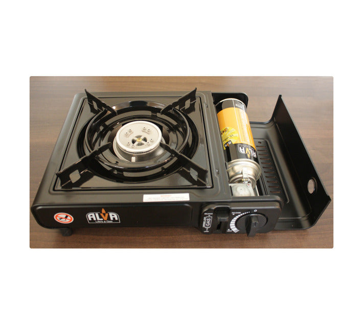 Alva 1 Burner Gas Canister Stove with Carry Case Black