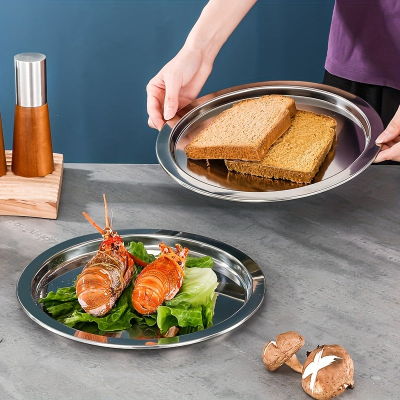 Bar Butler Round Serving Tray Stainless Steel - 35cm