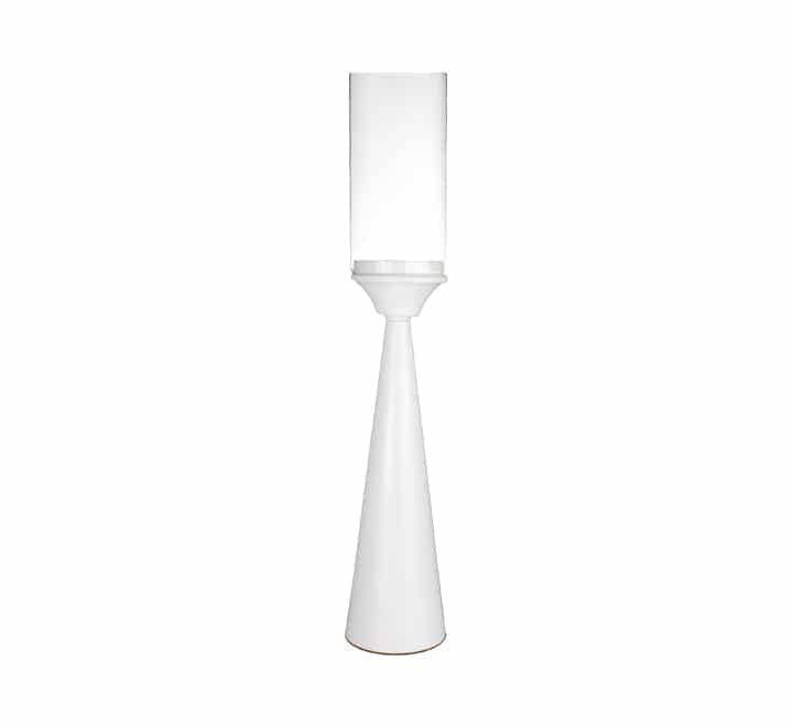 Candle Stand White-Glass 60cm