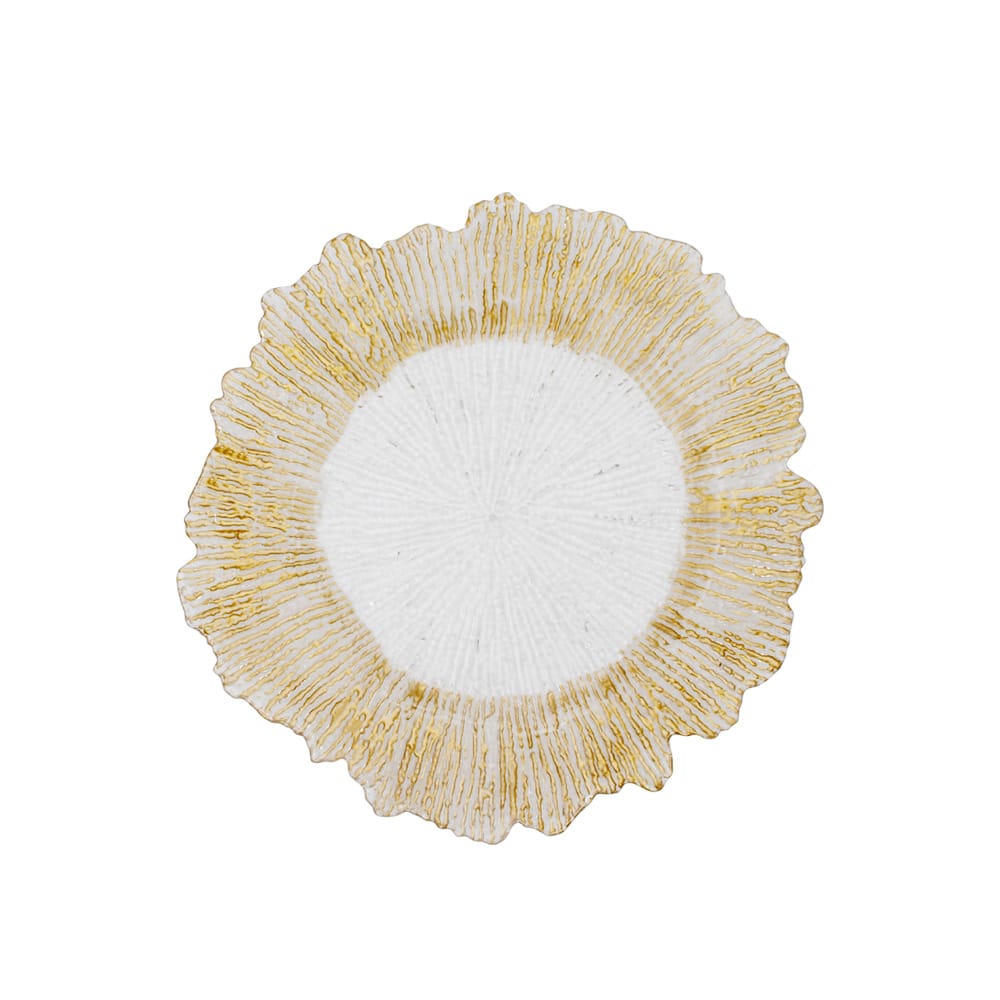 Clear Plastic Splash Underplate Light Gold Edge