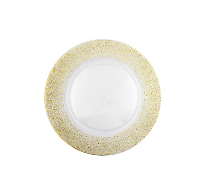 Clear Plastic Underplate Gold Dotted Edge