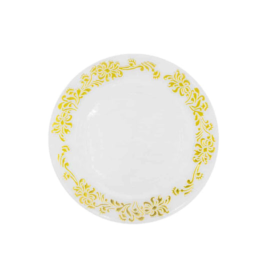 Clear Plastic Underplate Gold Flower Edge