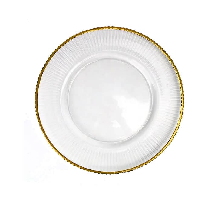 Clear Plastic Underplate with Gold Wave Edge