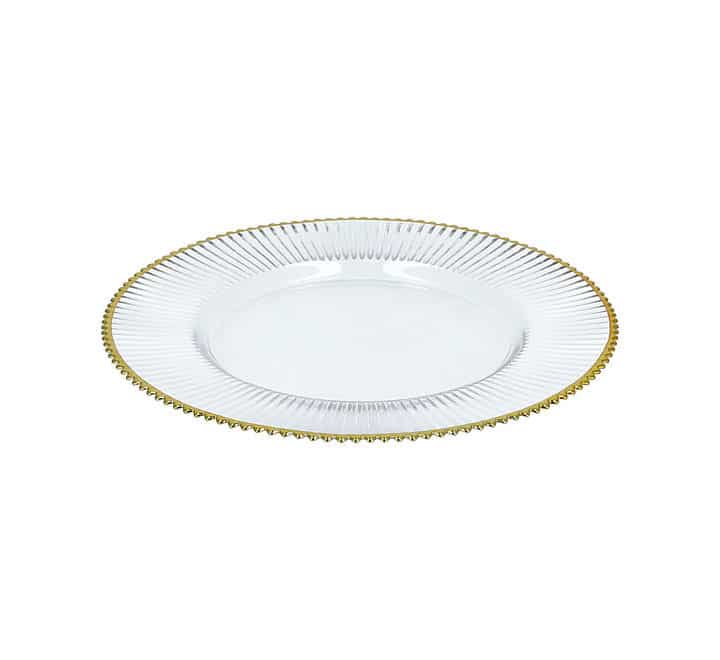 Clear Plastic Underplate with Gold Wave Edge