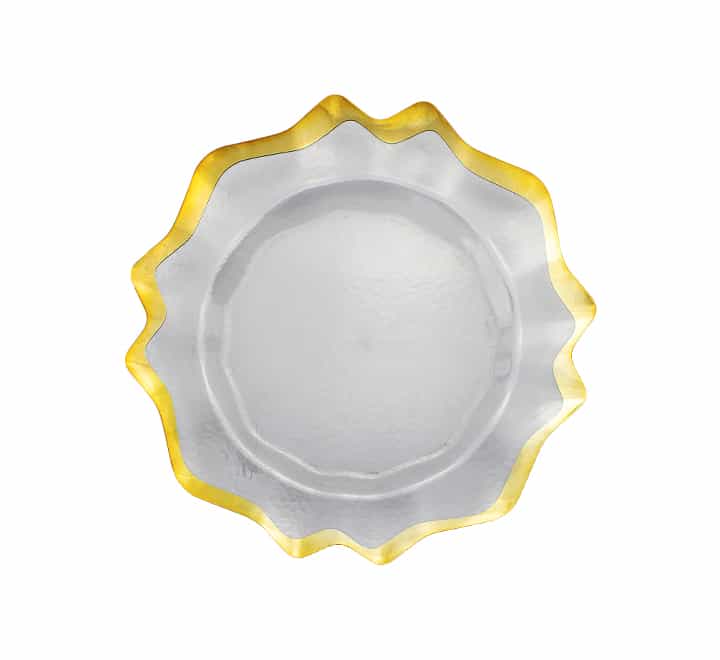 Clear Plastic Underplate with Wide Gold Edge