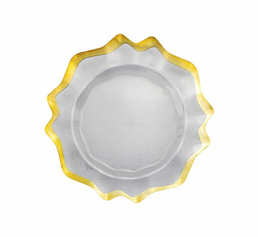 Clear Plastic Underplate with Wide Gold Edge