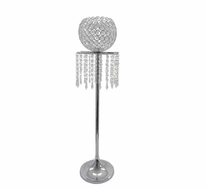 Crystal Candle Stand - Silver