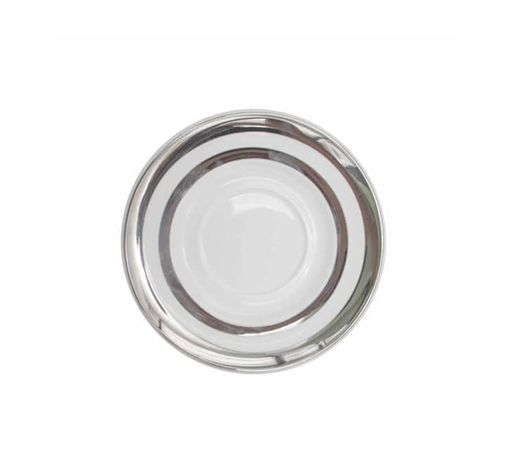 Cup and Saucer Set White & Silver