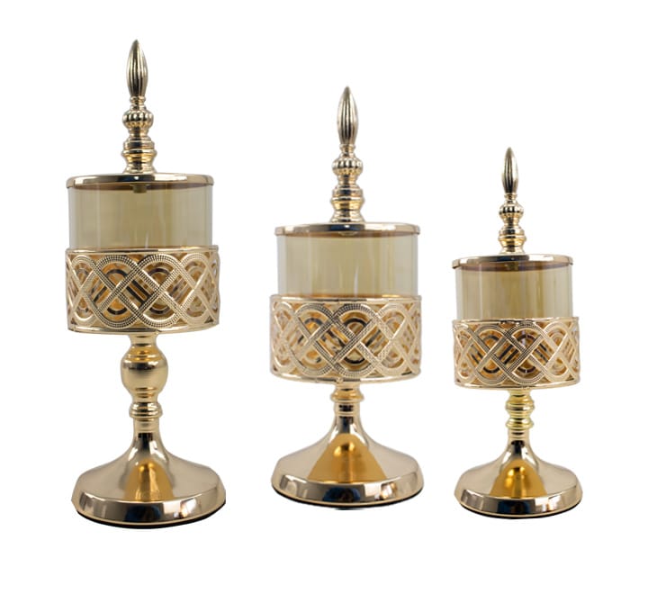 Fancy Candy Jar with Lace Décor and Lid