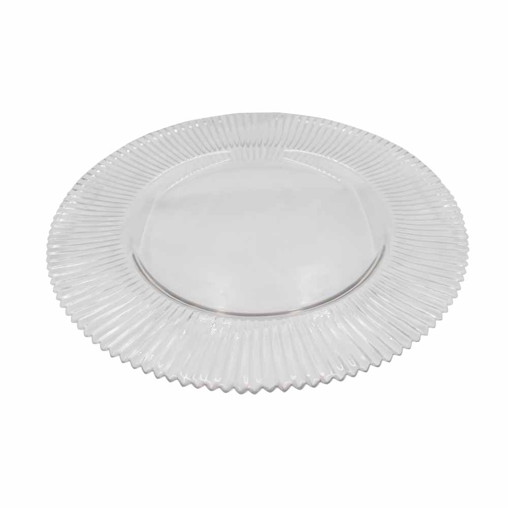 Glass Clear Underplate Striped 32cm