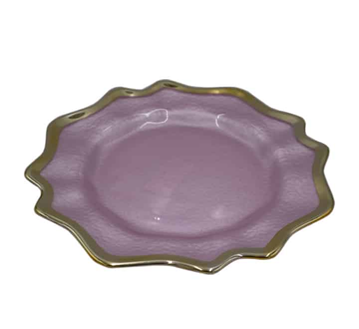 Glass Dinner Plate Gold Edge - 27cm
