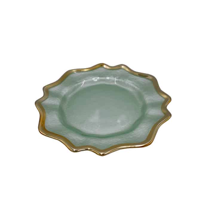 Glass Side Plate Gold Edge