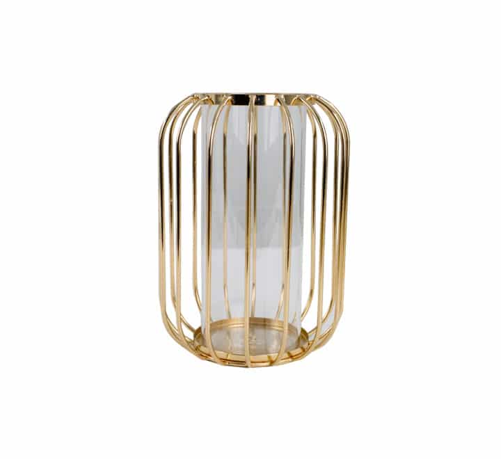 Gold Candle Stand with Glass