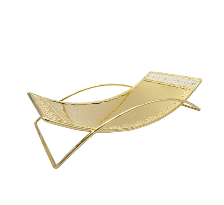 Gold Metal Snack Server Tray