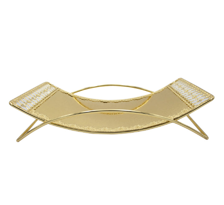 Gold Metal Snack Server Tray