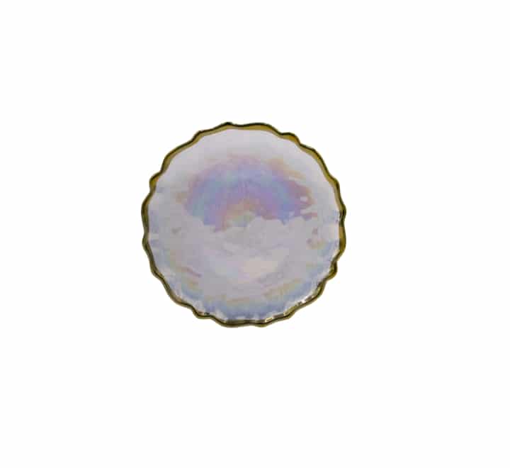 Gold Rim Colourful Glass Side Plate 20cm