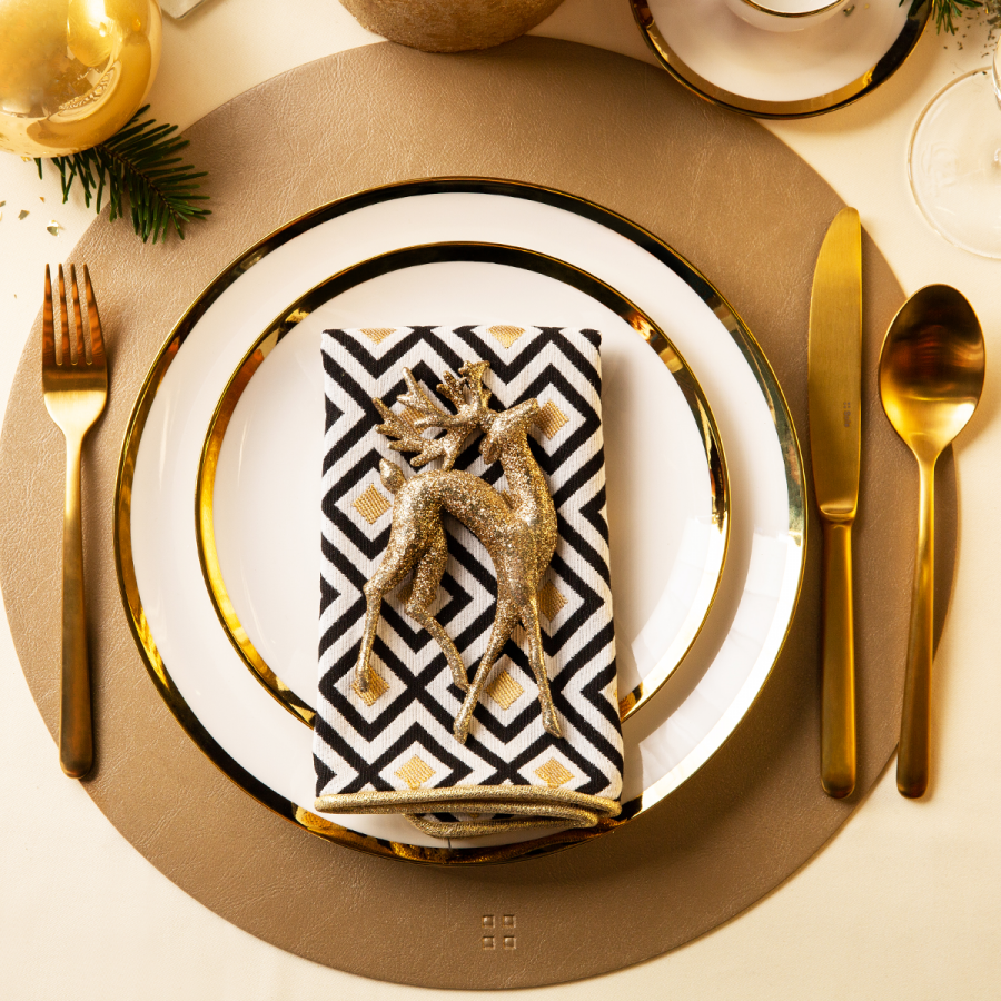 Gold Rim Dinner Plate 27cm