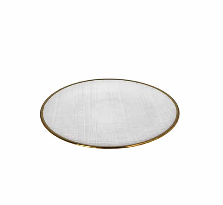 Gold Rim Glass Dinner Plate 27cm