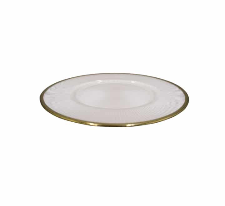 Gold Rim Glass Dinner Plate 27cm