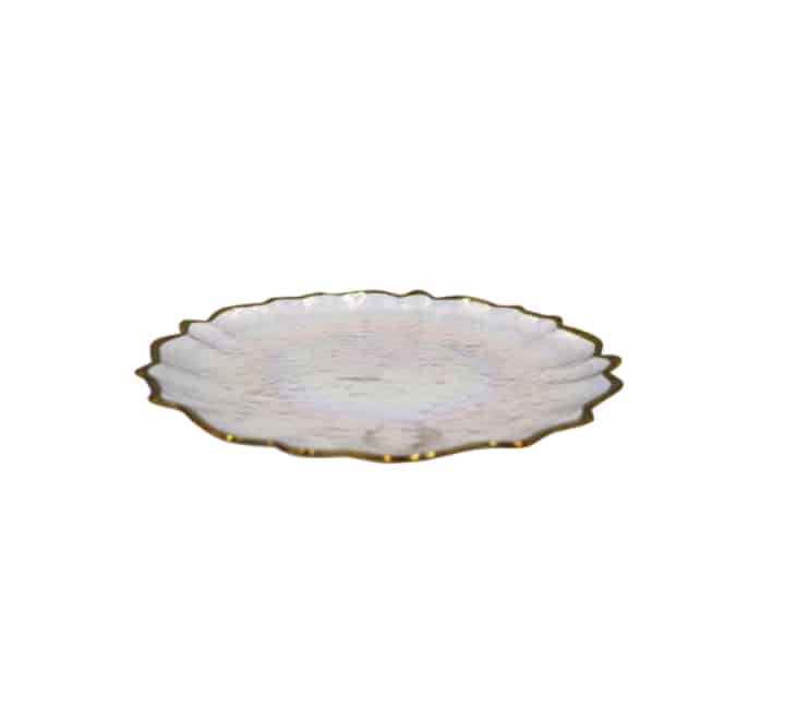 Gold Rim Glass Dinner Plate 28cm - Rainbow Color
