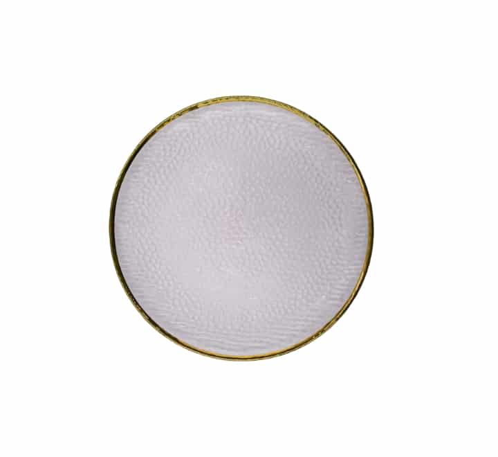 Gold Rim Hammered Glass Dinner Plate 27cm