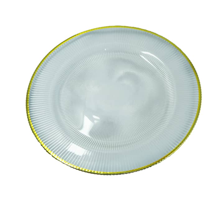 Gold Rimmed Clear Glass Pattern Underplate