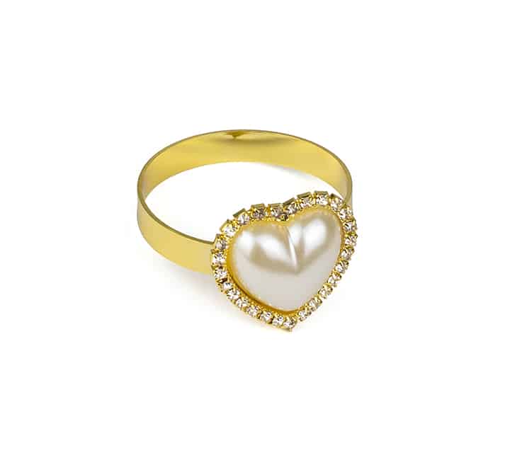 Heart Shape Pearl Napkin Ring