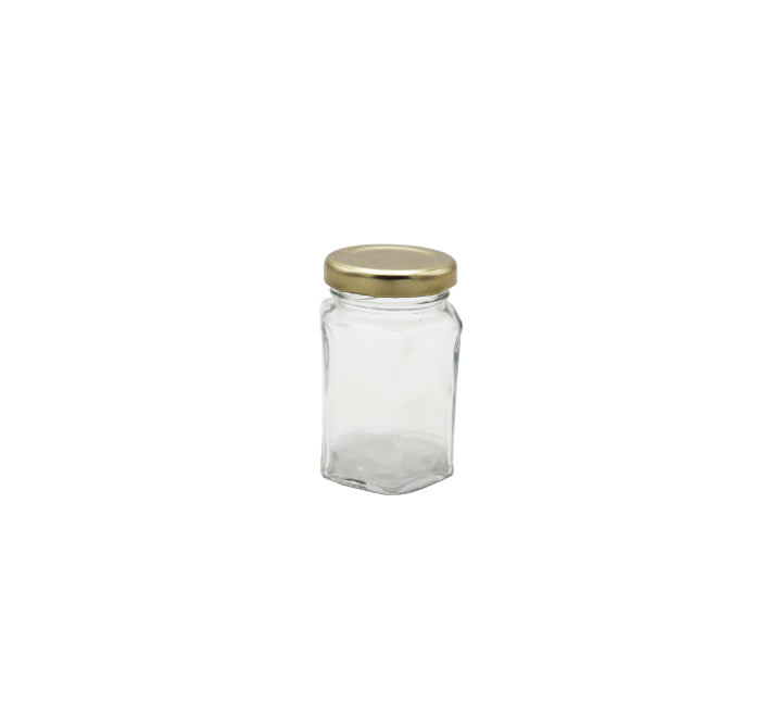 Honey Glass Jar Hexagonal