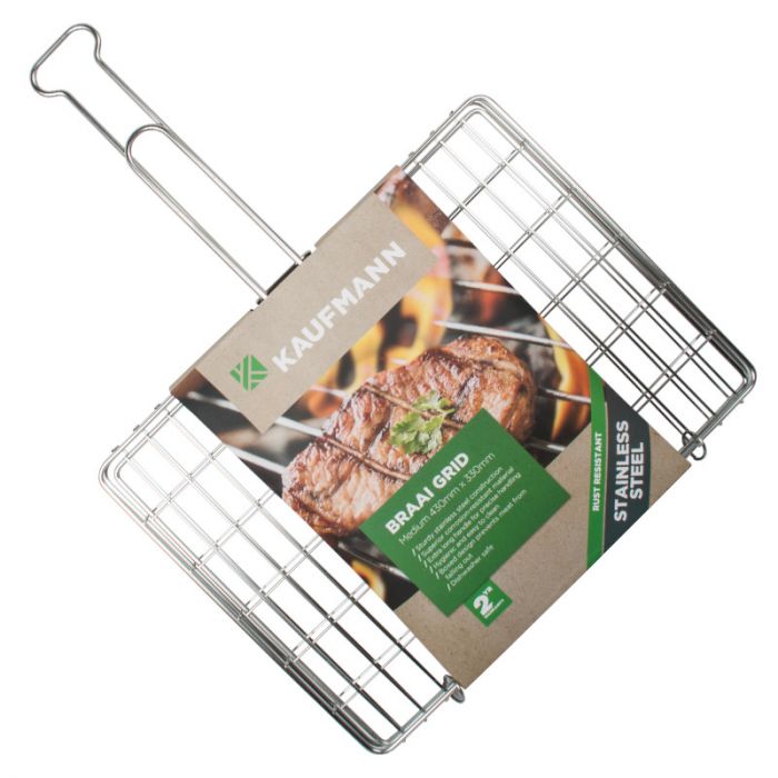 Kaufmann Stainless Steel Box Braai Grid (Medium Pack of 1)