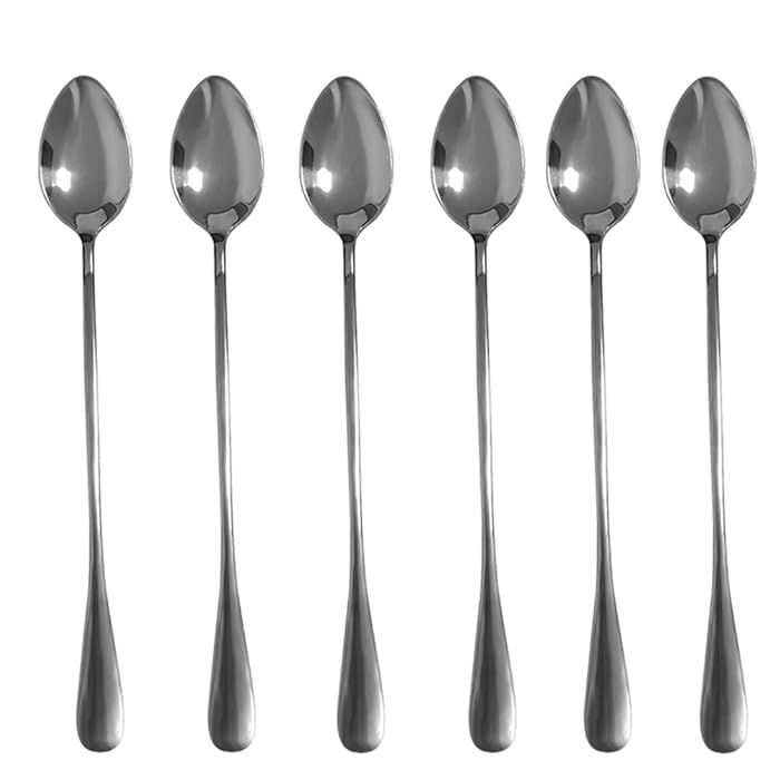 Long Elegant Golden Teaspoons 19cm - Set of 6