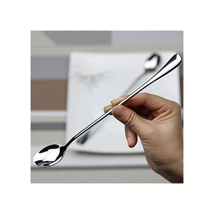 Long Elegant Golden Teaspoons 19cm - Set of 6