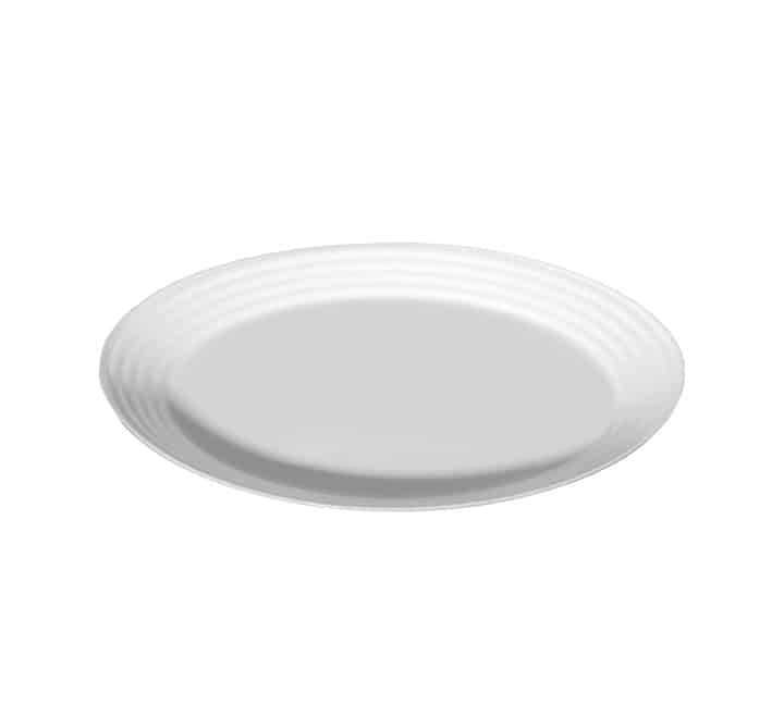 Luminarc Stairo White Tempered Glass Oval Plate