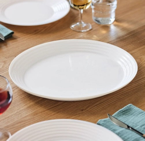 Luminarc Stairo White Tempered Glass Oval Plate