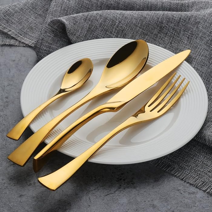 Luxury Designer Gold Cutlery - 4 Piece