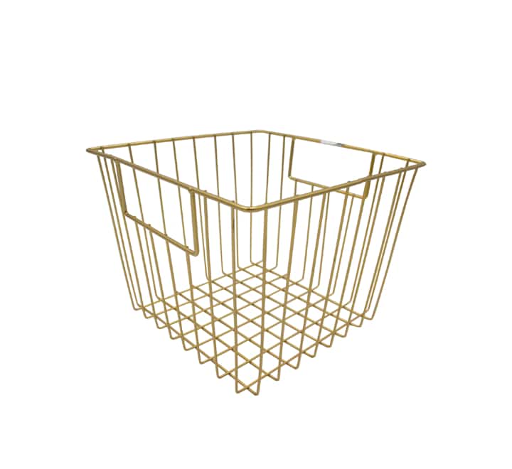 Metal Square Basket 18.5x24cm - Gold