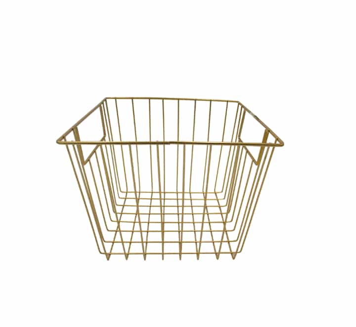 Metal Square Basket 18.5x24cm - Gold