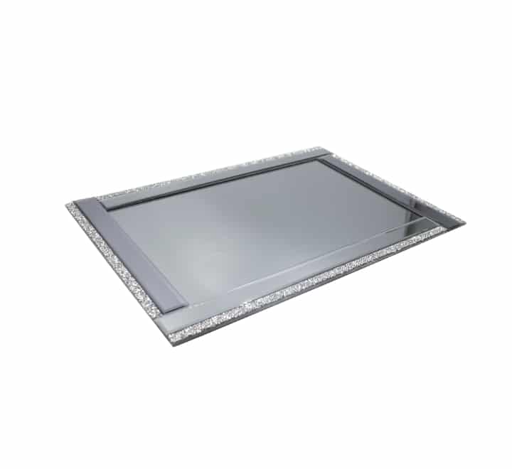 Mirrored Tray Silver - 43x30cm