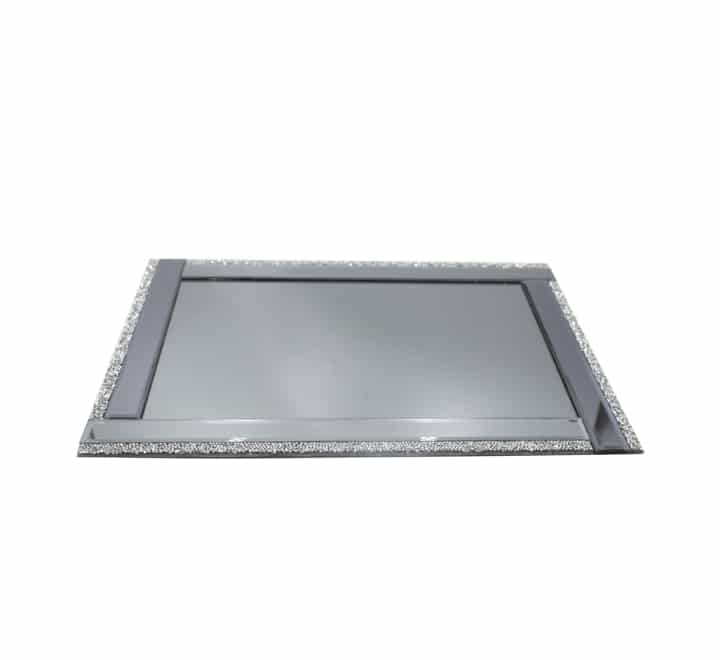 Mirrored Tray Silver - 43x30cm